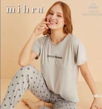 Mihra 50107 Kadın Kısa Kol Pijama Takımı