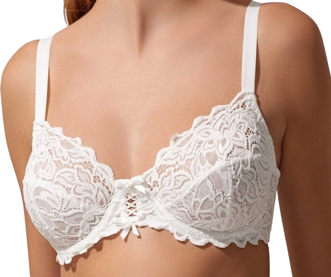 Nurteks 1050 Kadın Balenli Dantelli Toparlayıcı Sütyen