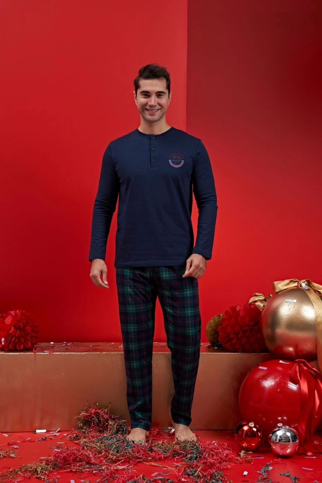 Ower Sleep 1586 Erkek  Uzun Kol Pijama Takımı