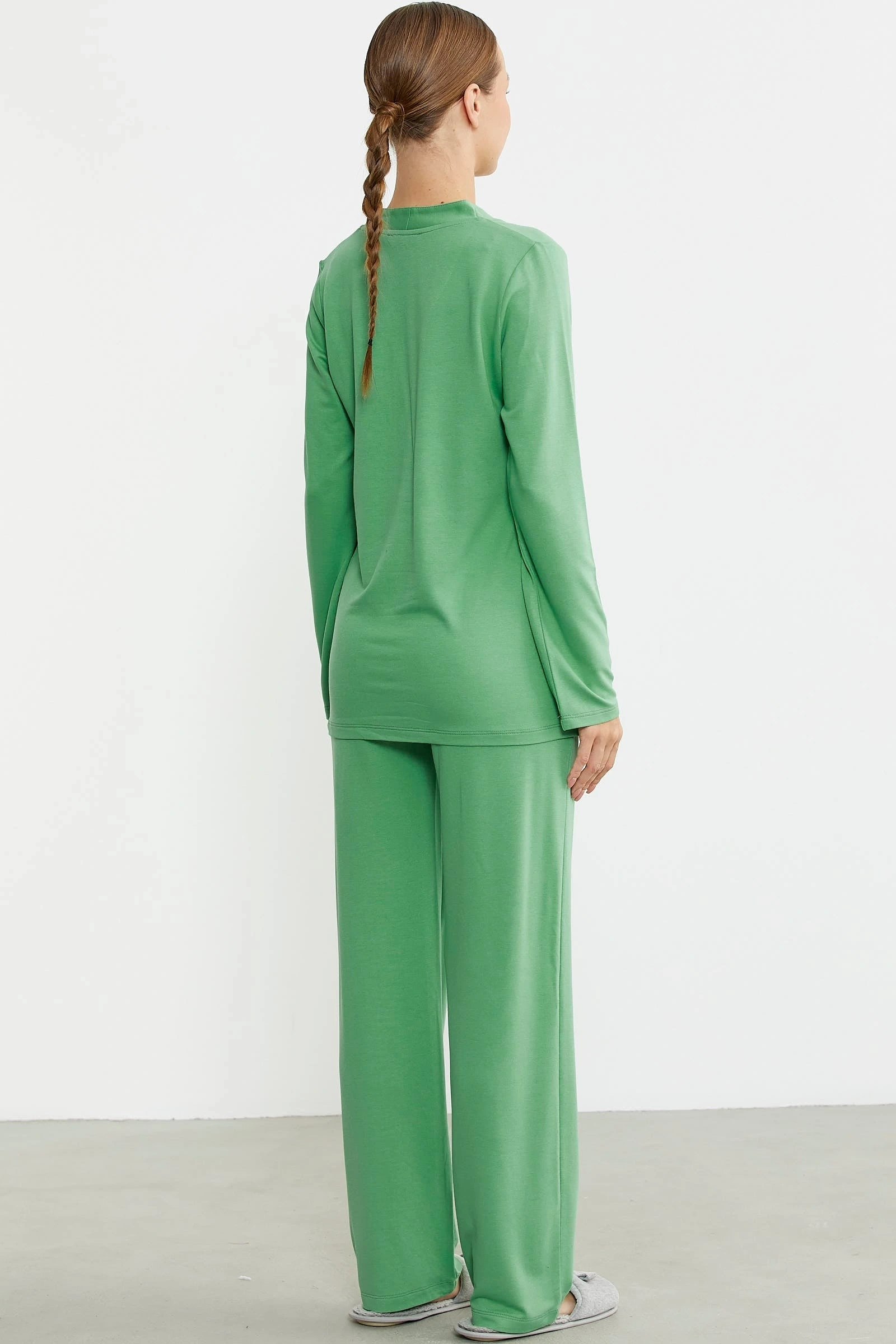 Sementa 76438 Yarım Düğmeli Cep Detaylı Pijama Takım