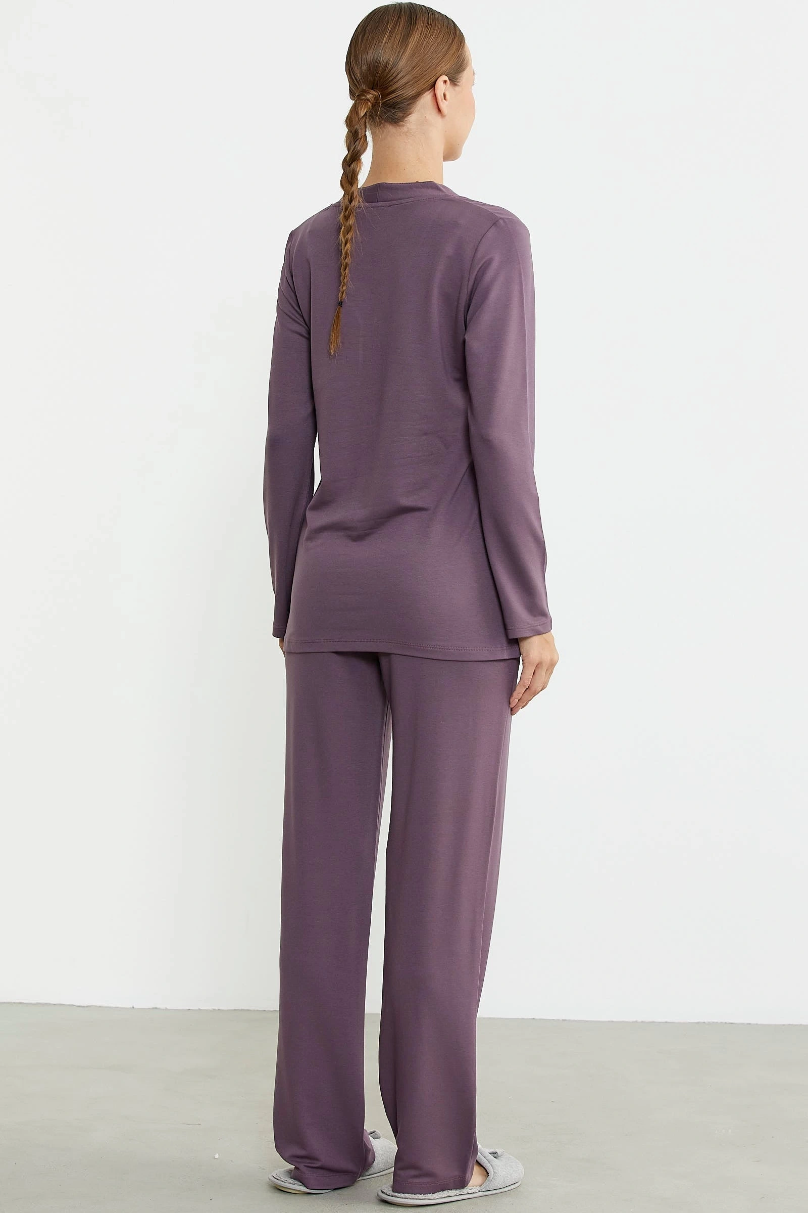 Sementa 76438 Yarım Düğmeli Cep Detaylı Pijama Takım