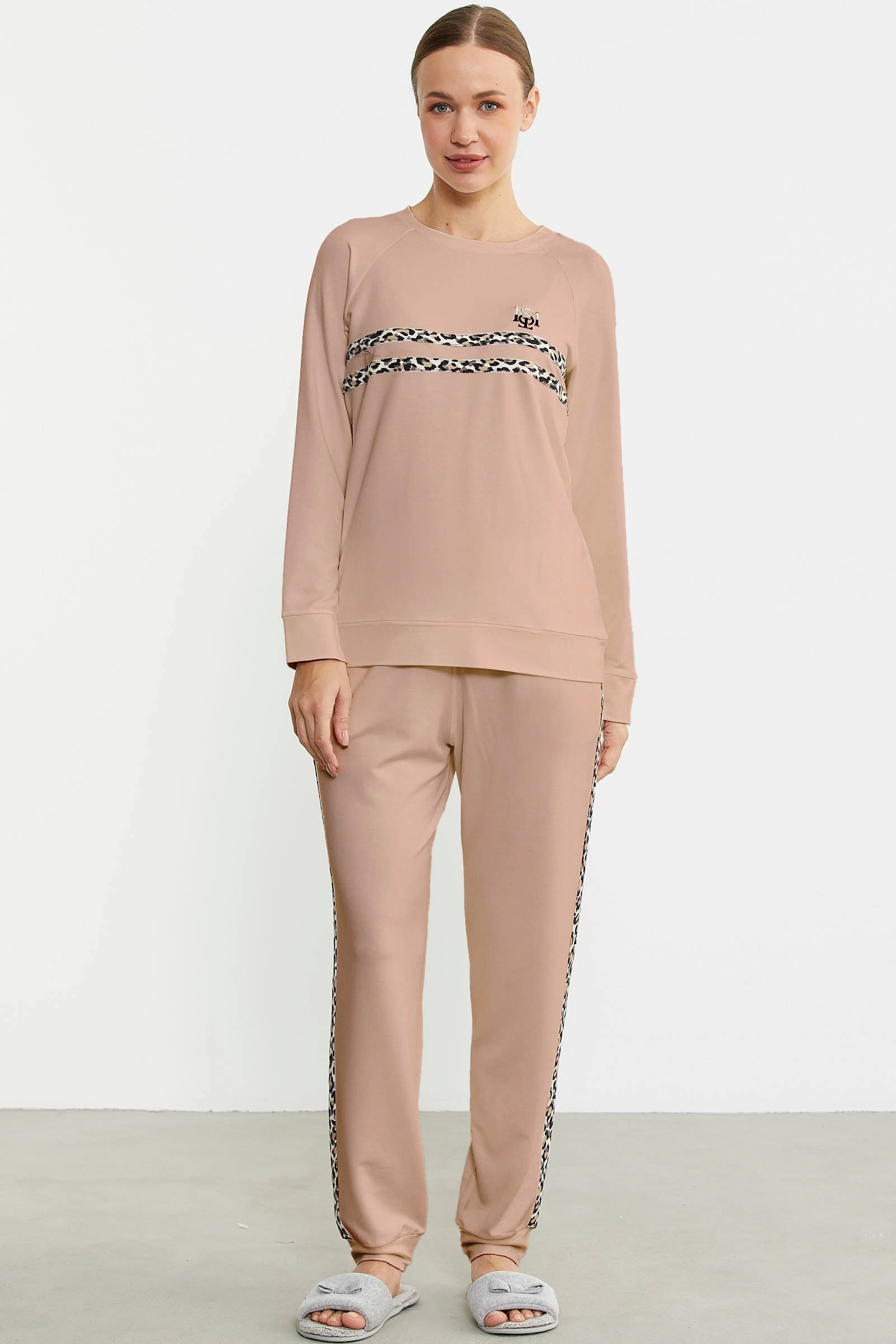 Sementa 76446 Leopar Çizgili Jogger Pijama Takım