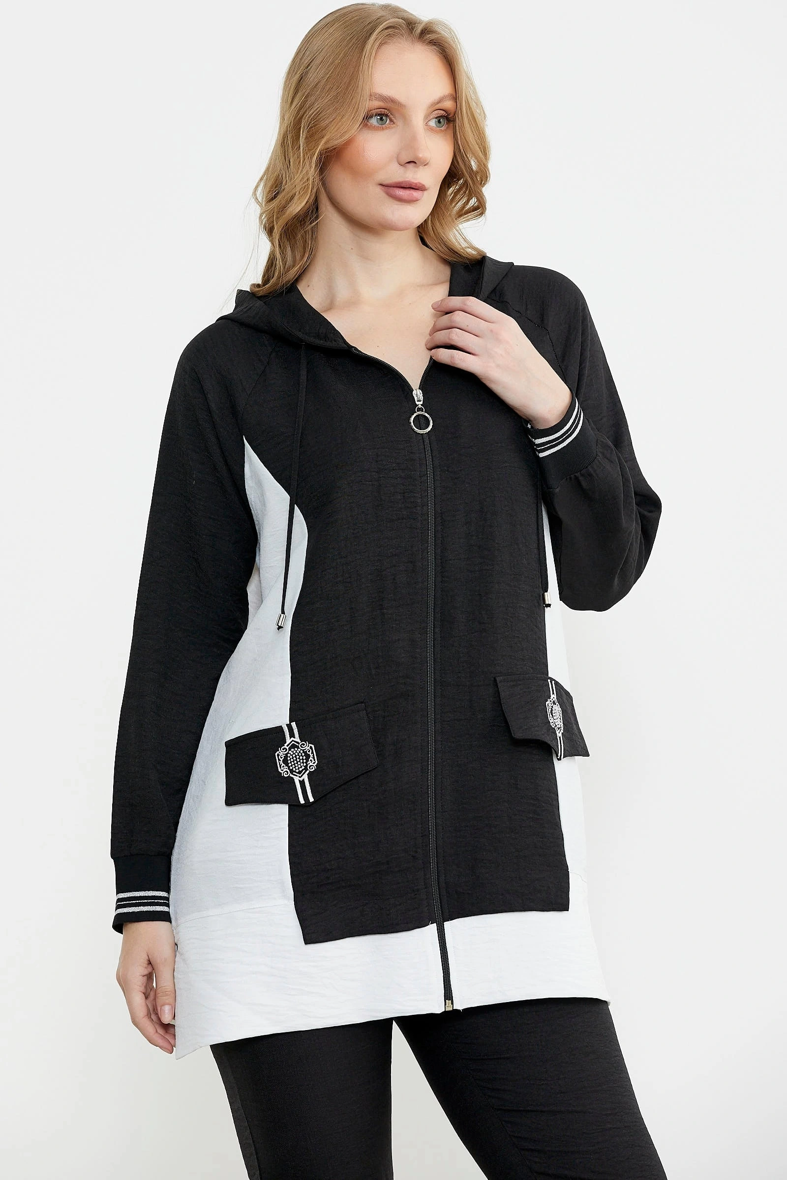 Sementa 76448 Keten Görünümlü Kapüşonlu Tunik Takım