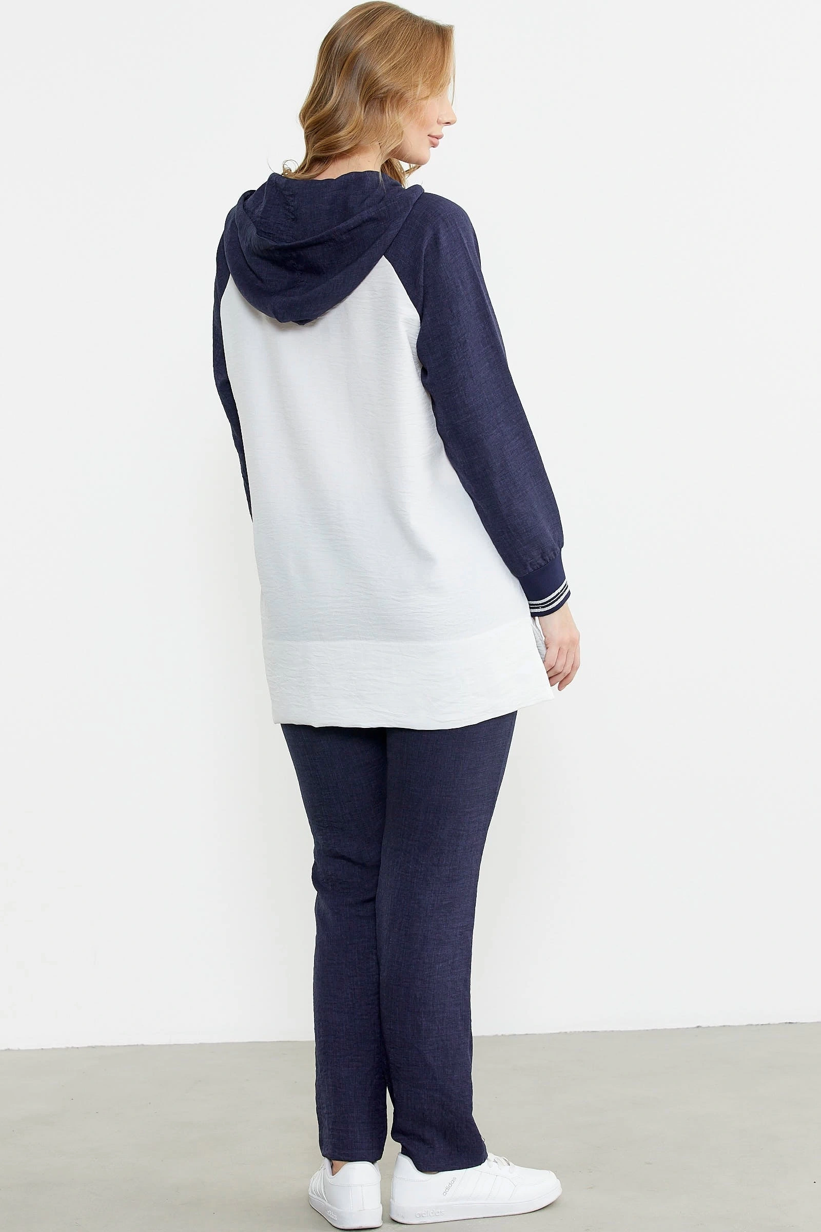 Sementa 76448 Keten Görünümlü Kapüşonlu Tunik Takım