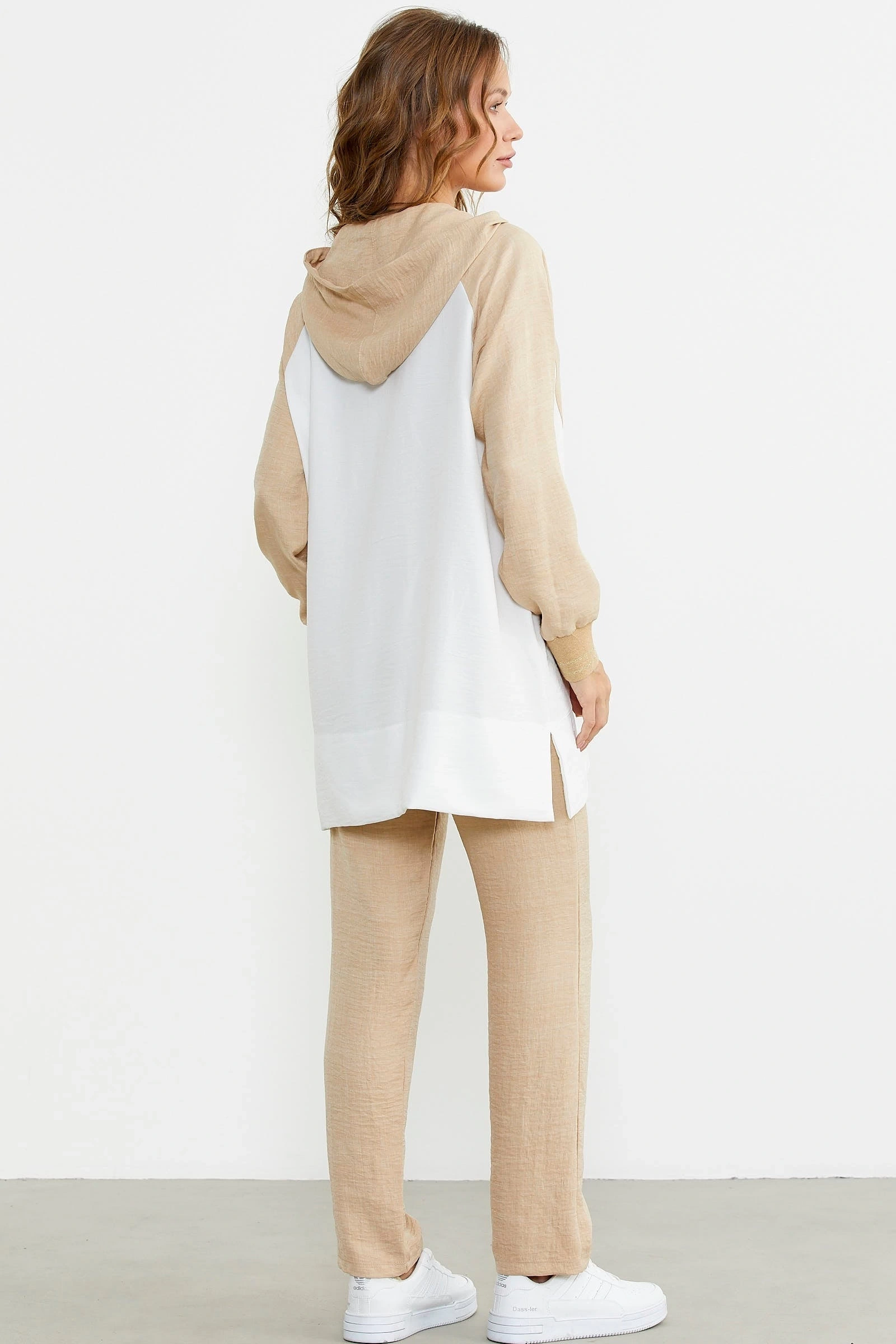 Sementa 76448 Keten Görünümlü Kapüşonlu Tunik Takım