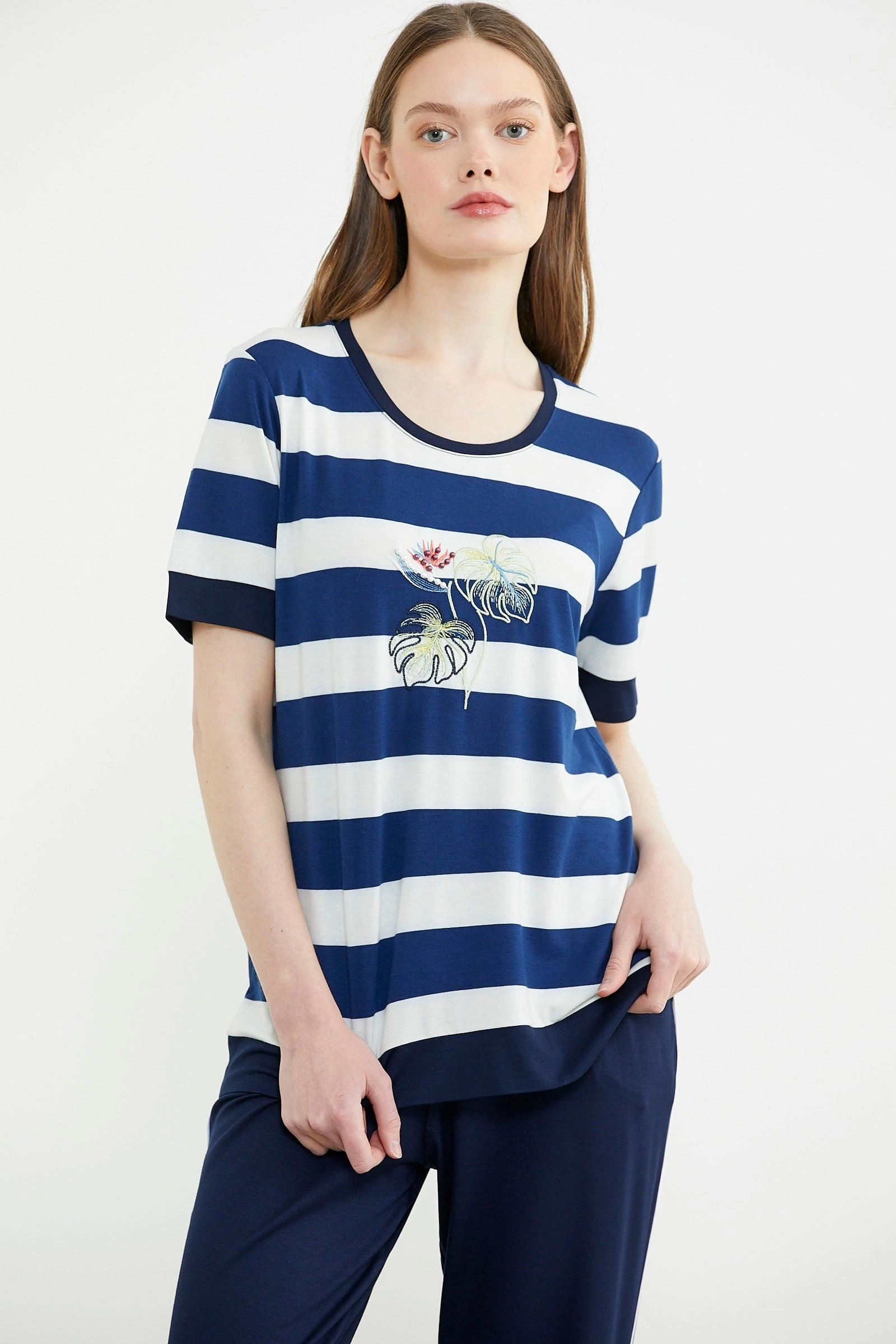 Sementa 76476 Rahat Kalıp Çizgili Pantolon Takım