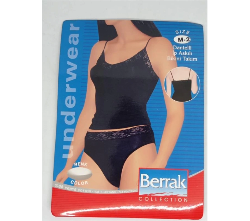 2044 Dantelli İp Askılı Bikini Tk