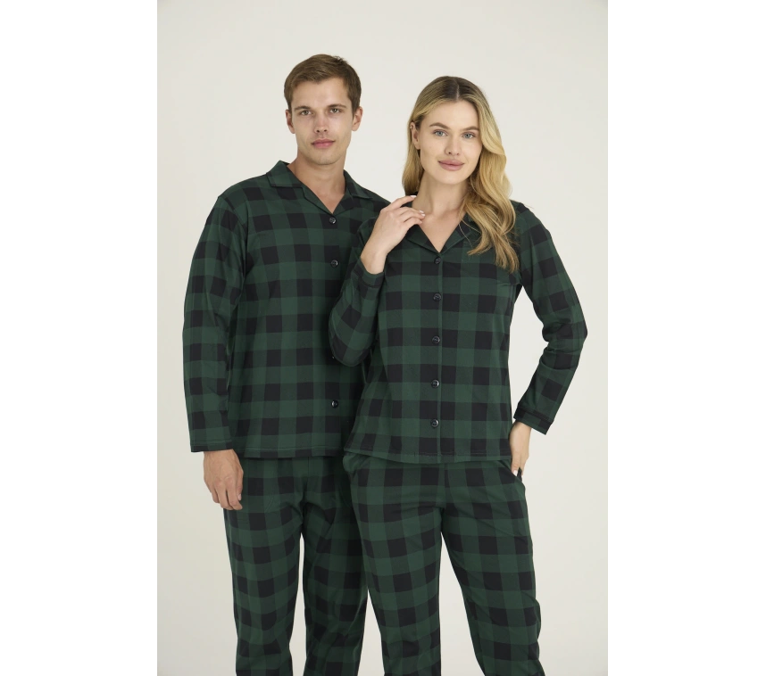 9209-k Kadın Apaj Yaka Pijama Takım