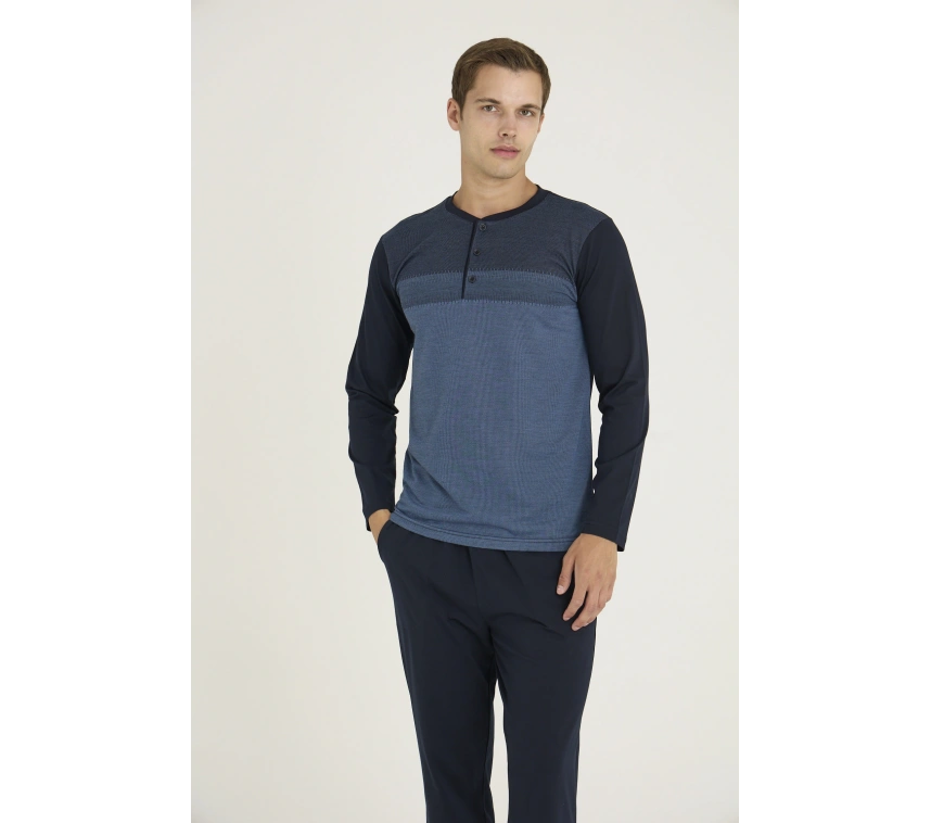 9218 Erkek Midi Yaka Pijama Takım