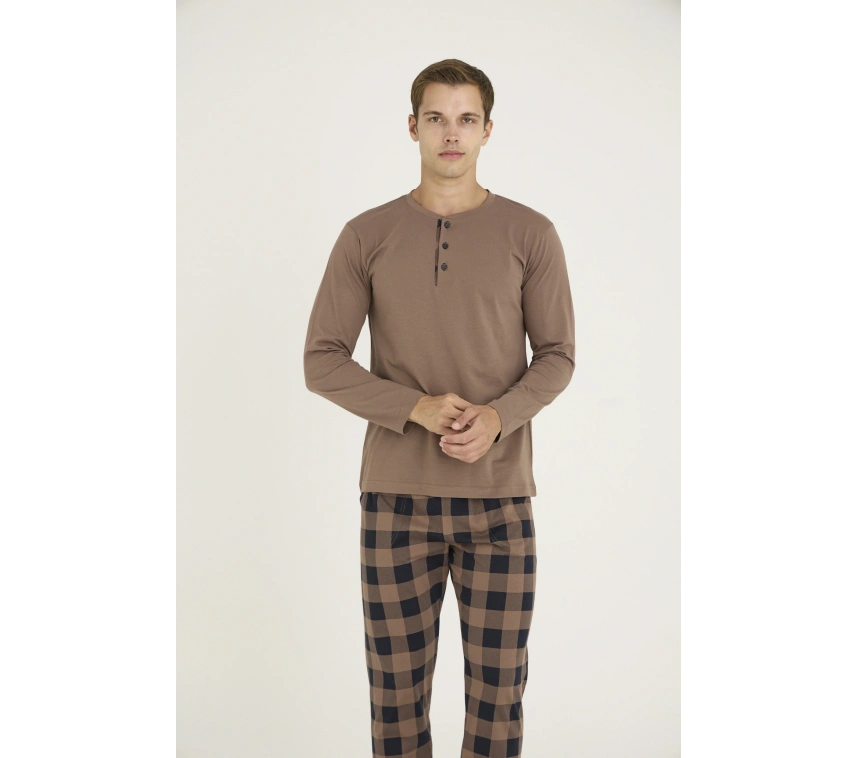 9221 Erkek Midi Yaka Pijama Takım