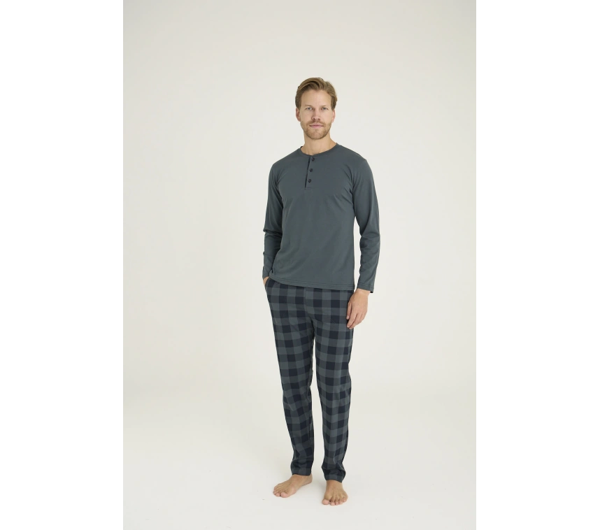 9221 Erkek Midi Yaka Pijama Takım