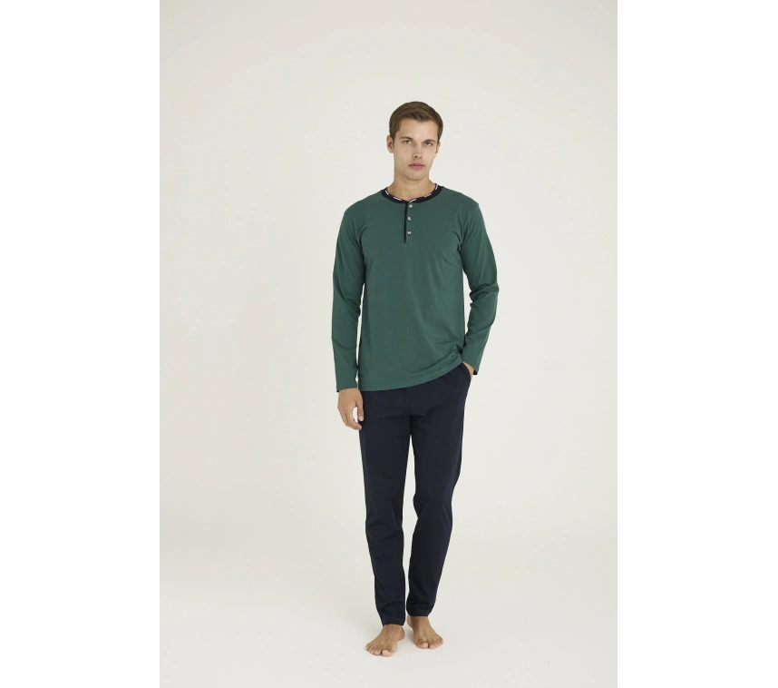 9245 Erkek Midi Yaka Pijama Takım