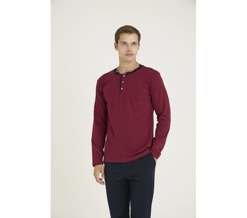 9245 Erkek Midi Yaka Pijama Takım