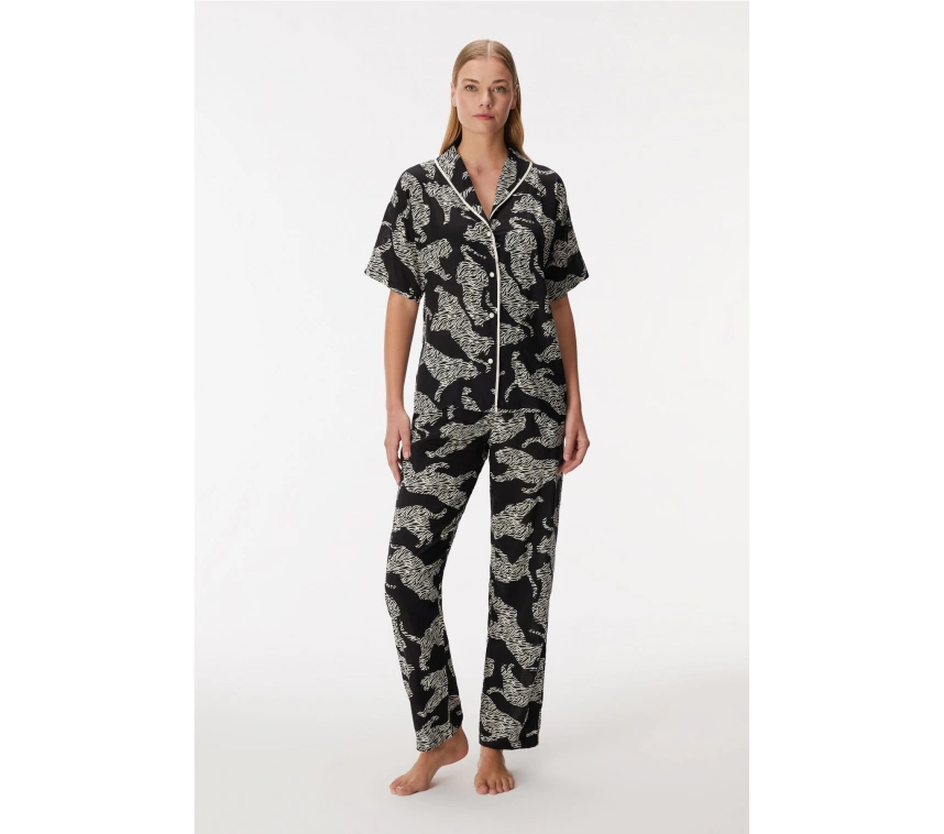 Anıl 11389 Bayan Kısa Kol Gömlek Ve Pantolon Takım