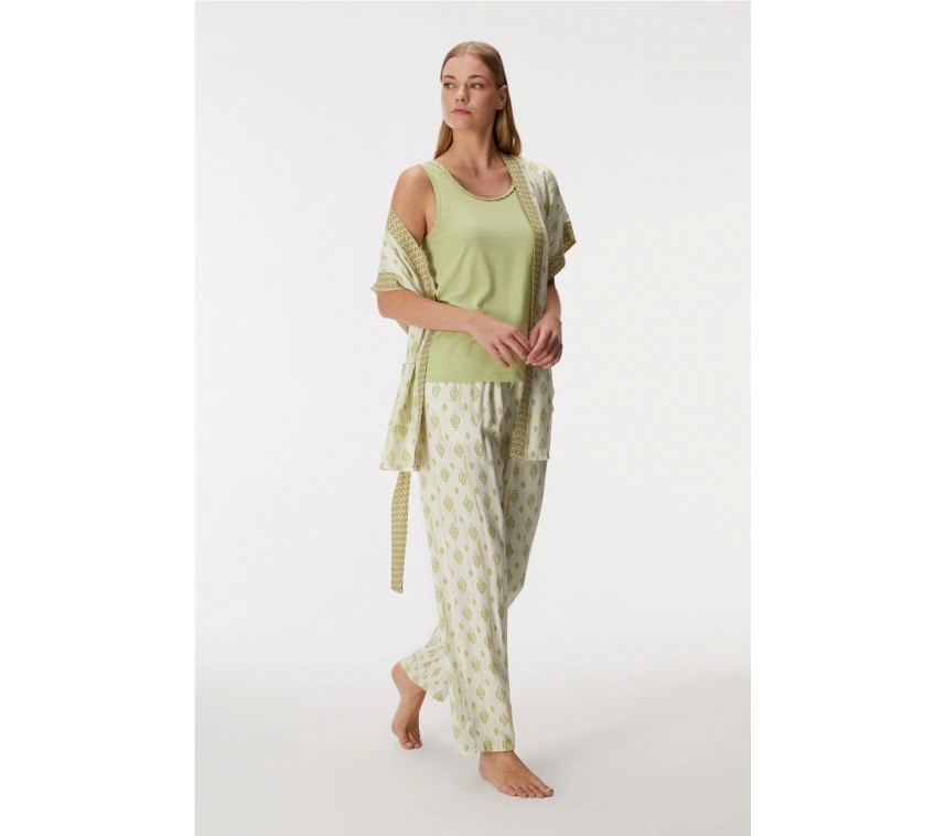 Anıl 11421 Kadın Sabahlık, Atlet Ve Pantolon Takım