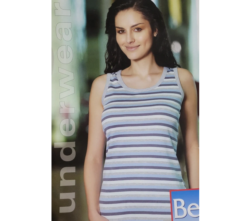 Berrak Çizgili Bayan Atlet 8008