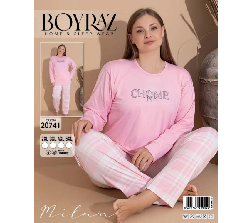Boyraz 20741 Kadın Battal Uzun Kol Pijama Takımı