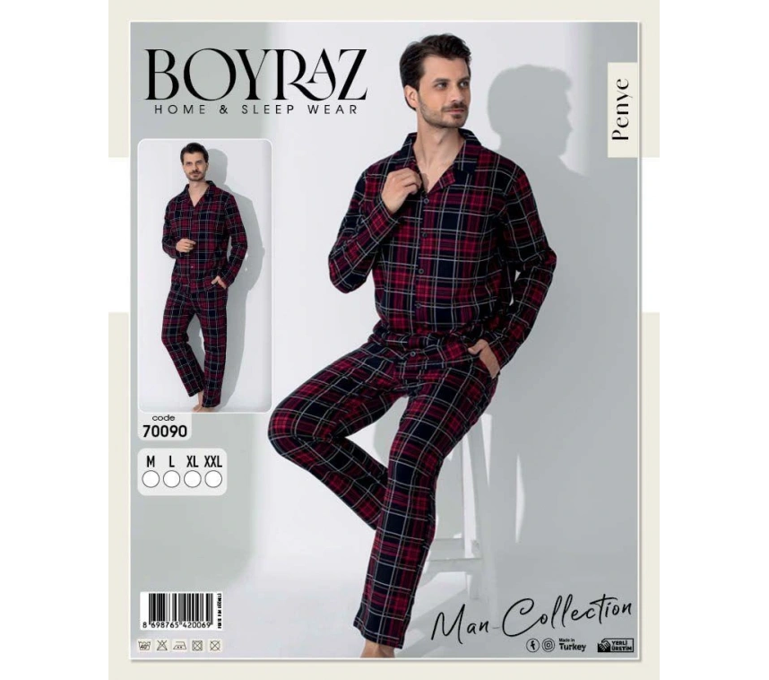 Boyraz 70090 Erkek Uzun Kol Penye Pijama Takımı