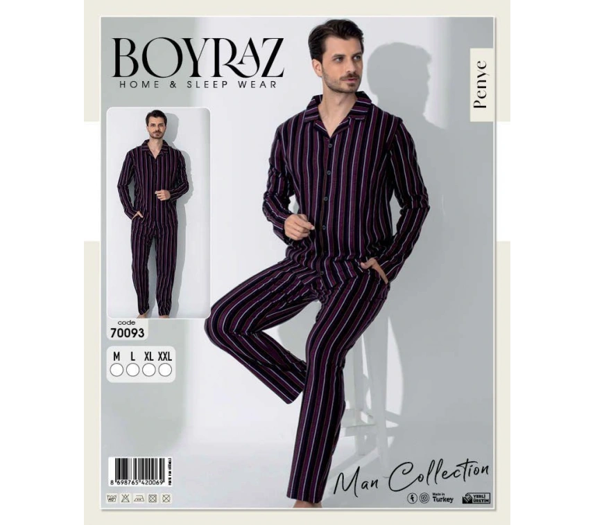 Boyraz 70093 Erkek Uzun Kol Penye Pijama Takımı