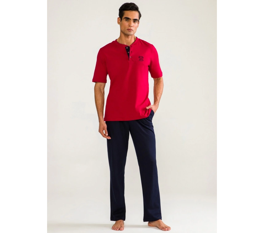 Ds Damat 02000 Kısa Kol 3lü Erkek  Pijama Takımı