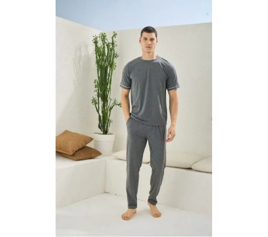 Erkek 2092 Erkek  O Yaka Pijama Takım