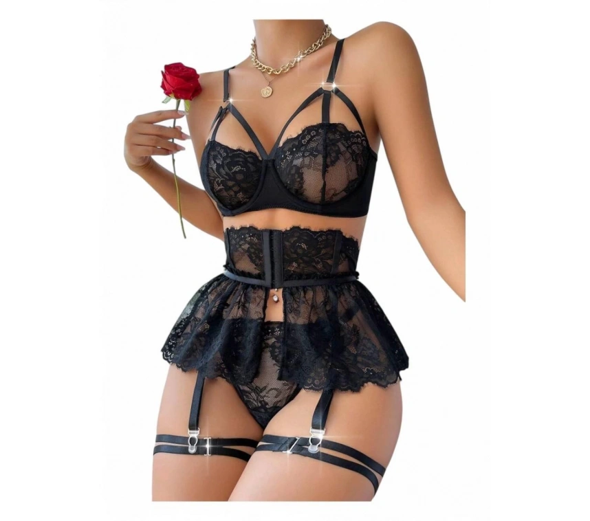 For Dreams 8493 Dantelli Jartiyer Takım