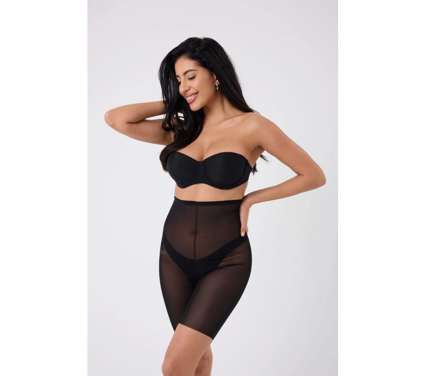 Freshness 0007 Lazer Kesim Tül Yüksek Bel Şort Korse