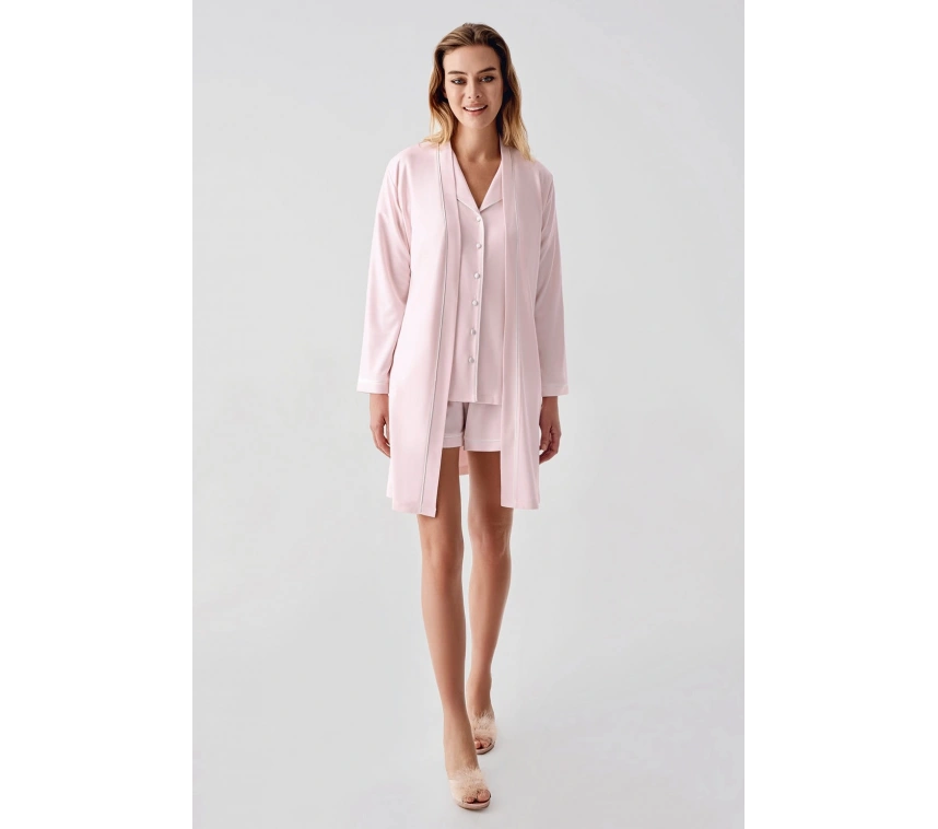 Freshness 324 Kadın 4lü Sabahlıklı Şorlu Pijama Takımı