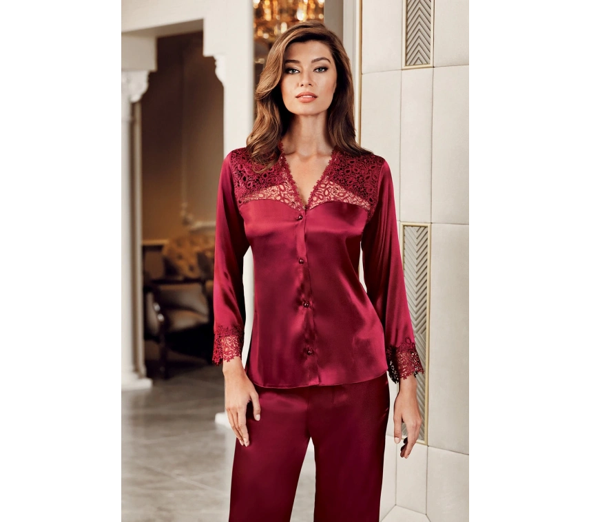 Freshness 9600-pt Saten Dantel Detay Pijama Takım