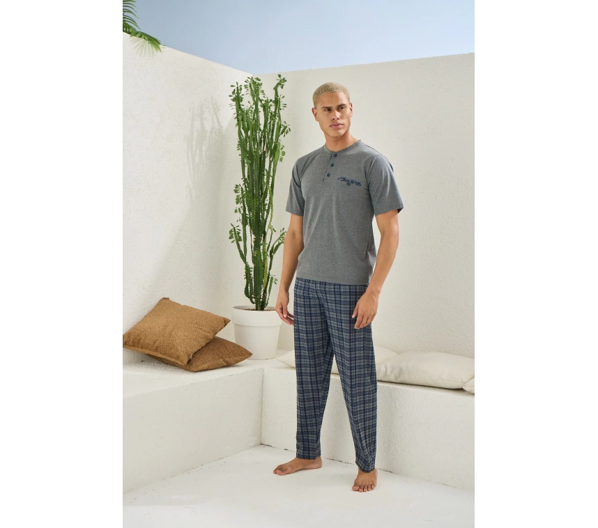 Kocabey 2118 Midi Yaka Pijama Takım