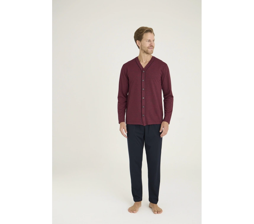 Kocabey 9225 Erkek V.yaka Boydan Düğmeli Pijama Takım