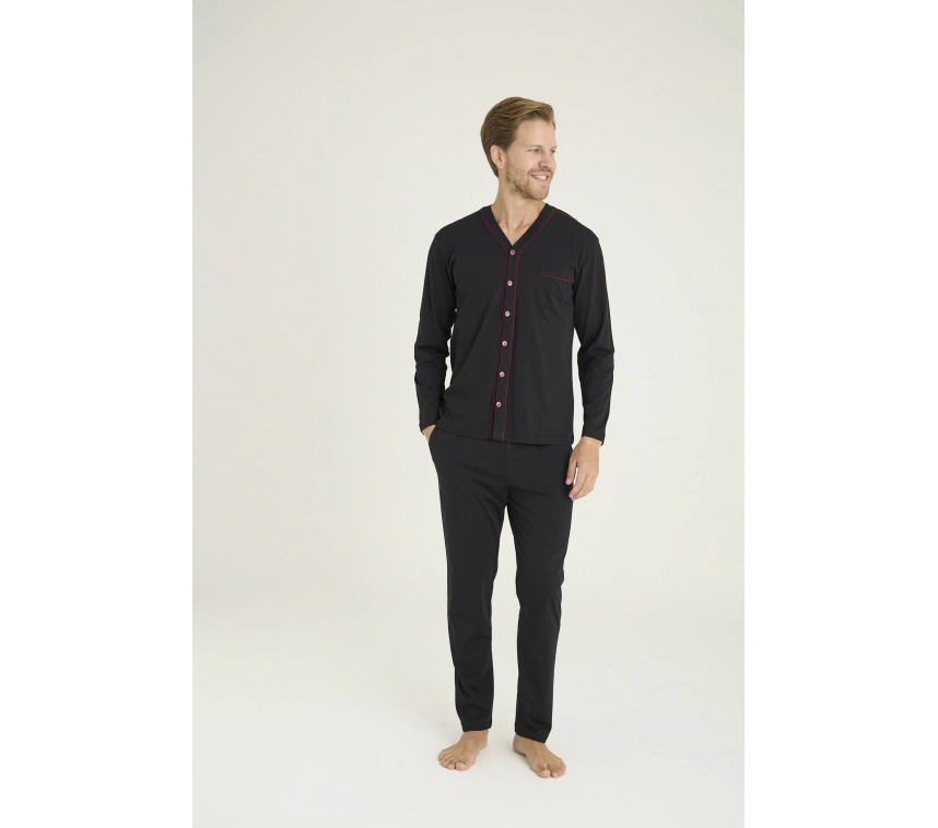Kocabey 9267 Erkek V.yaka Boydan Düğmeli Pijama Takım