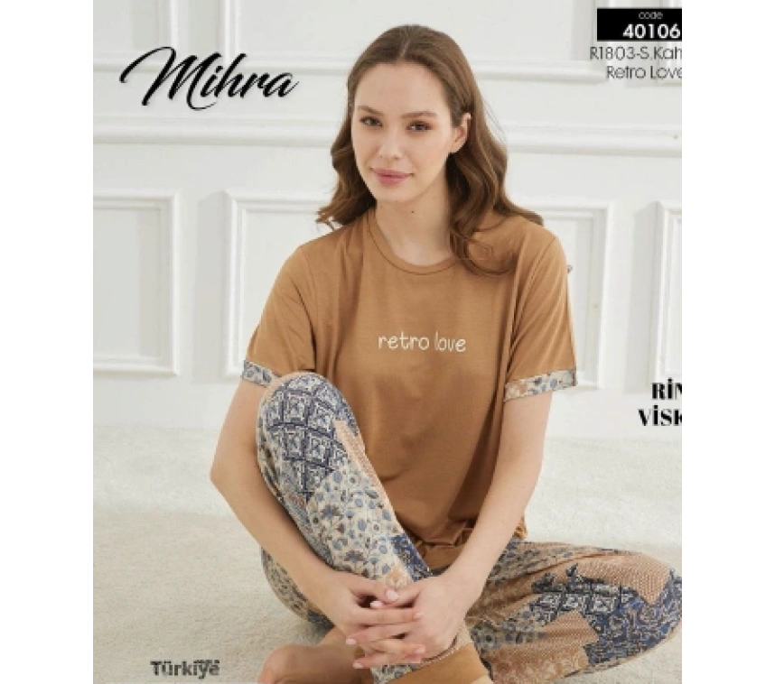 Mihra 40106 Kadın Kısa Kol Pijama Takımı