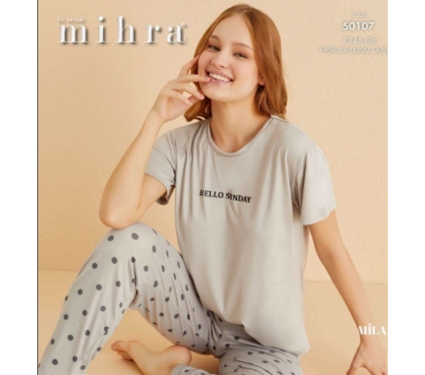 Mihra 50107 Kadın Kısa Kol Pijama Takımı