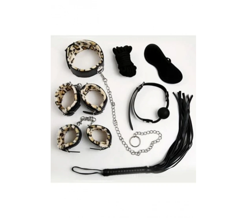 Nıghtlıght 8014 Fantezi 7li Kırbaç Ve Kelepçe Set