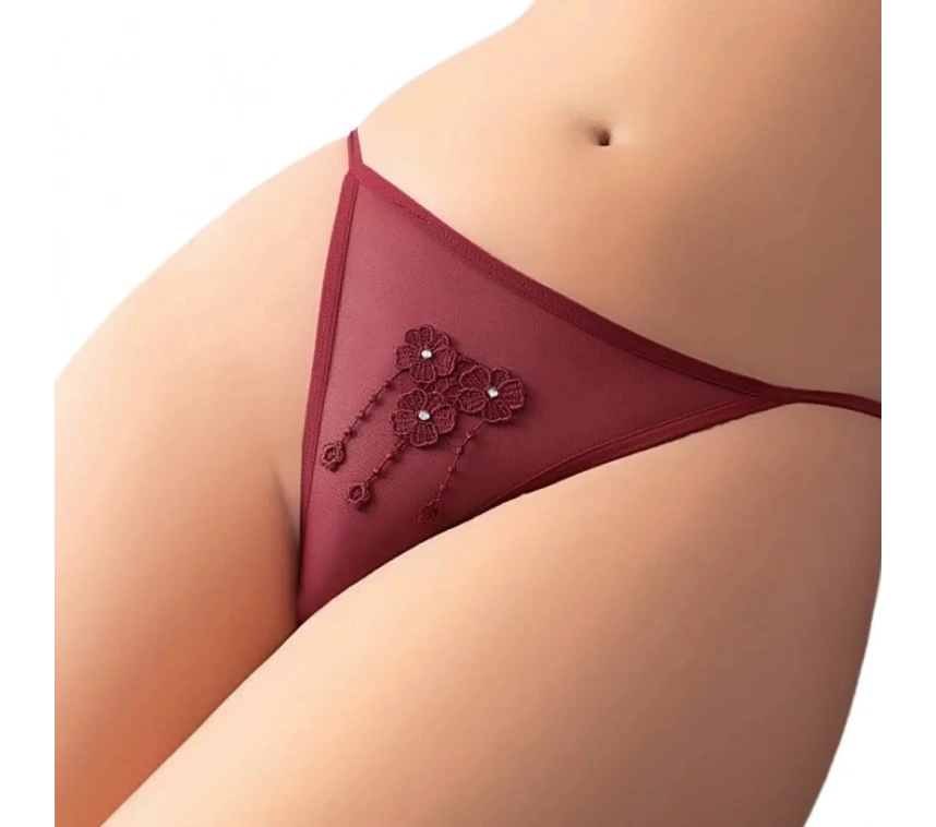 Nightlight 9185 Taşlı Saçak Dantelli Tanga