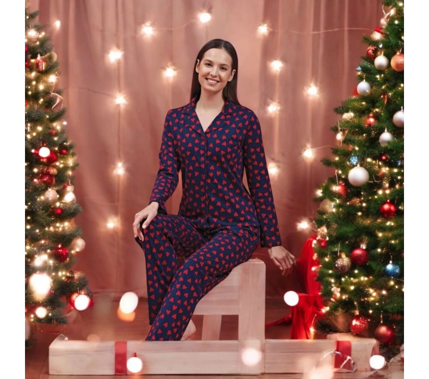 Ower Sleep 1601 Kadın Uzun Kol Pijama Takımı