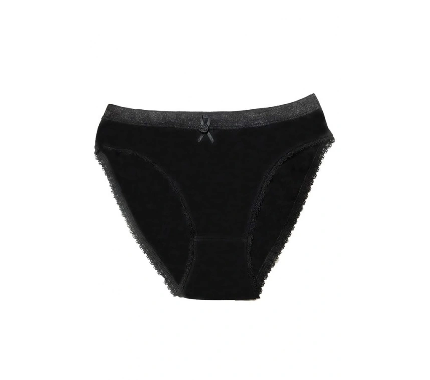 Şahinler Kadın İçin Dantel Kenarlı Siyah Renk Bikini Külot B223