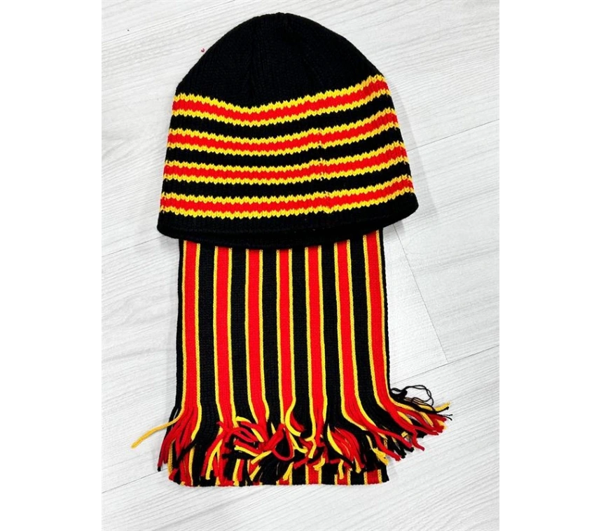 Taraftar Atkı Bere Sarı Kırmızı