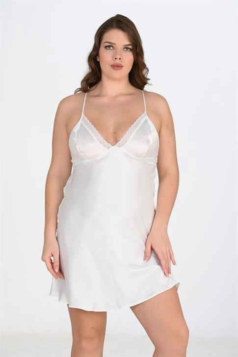 2li Beyaz-pembe Sabahlık Takımı Bigsize 6210