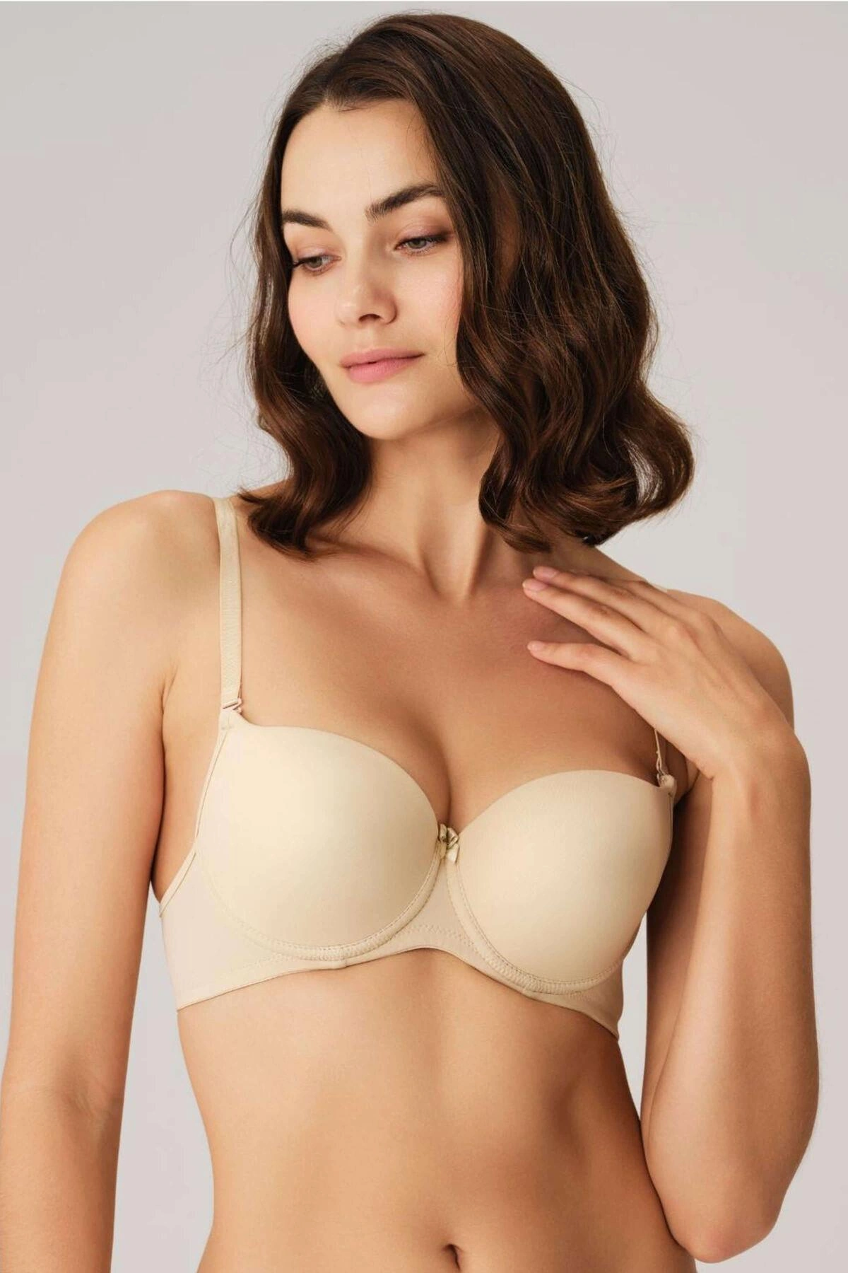 Anıl Balenli Desteksiz Dolgusuz Askıları Çıkabilen Günlük Klasik T-shirt Sütyeni