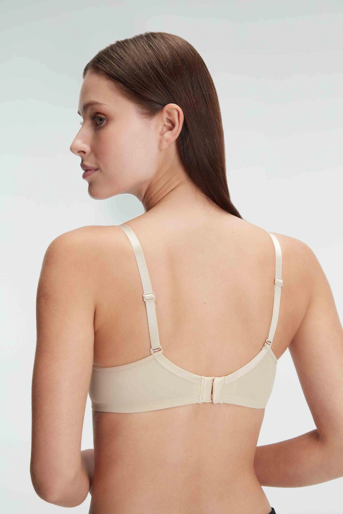 Balenli Desteksiz Dolgusuz Askıları Çıkabilen Günlük Klasik T-shirt Sütyeni