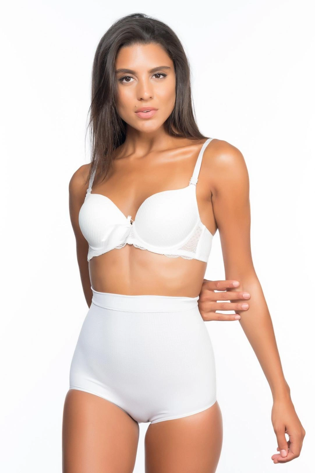 Beyaz Mı Emay 2057 Yüksek Bel Masajlı Slip Korse