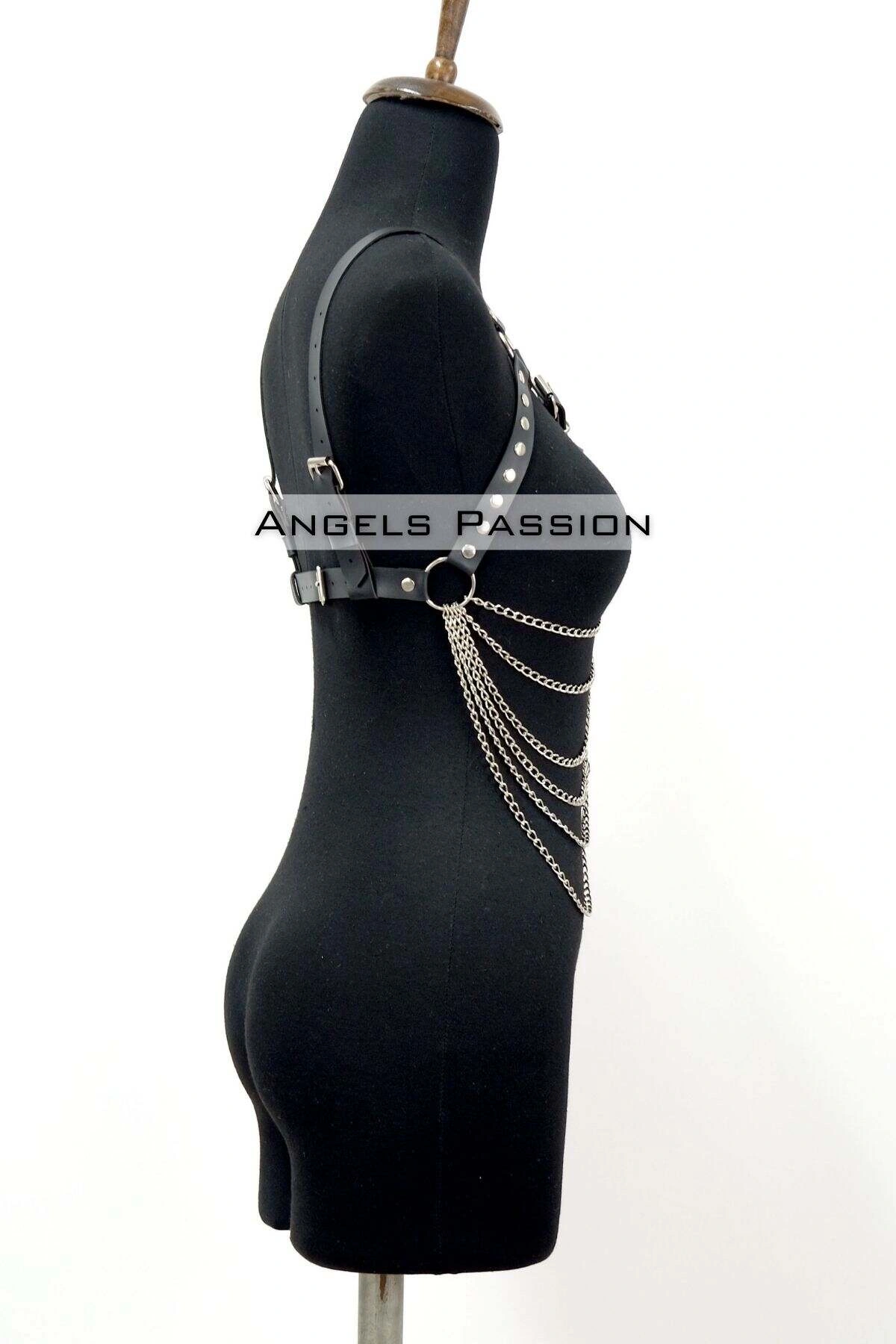 Büyük Beden Zincirli Göğüs Harness - Brf534_s2