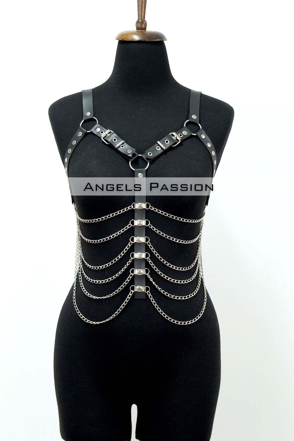 Büyük Beden Zincirli Göğüs Harness - Brf534_s2