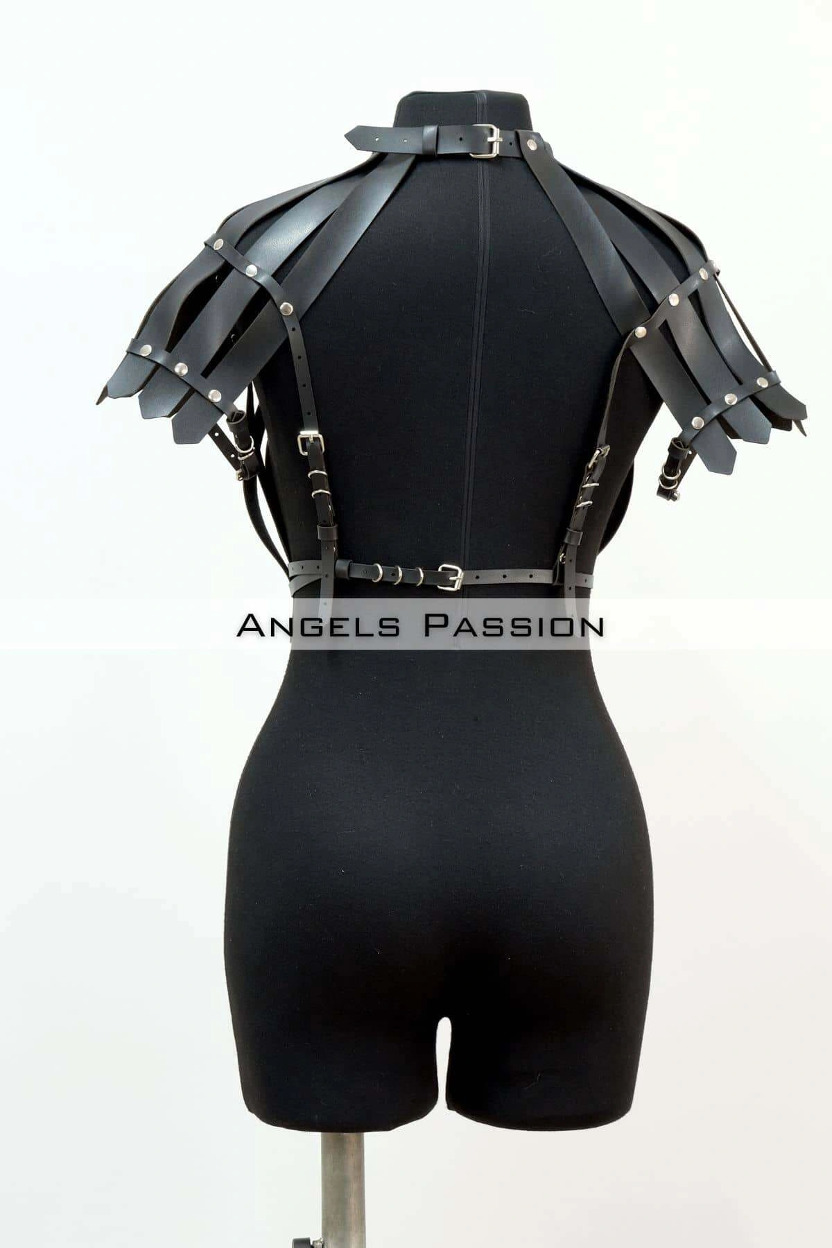 Crop Büstiyer Harness, Deri Göğüs Harness, Gömlek Üzeri Harness - Brf1257