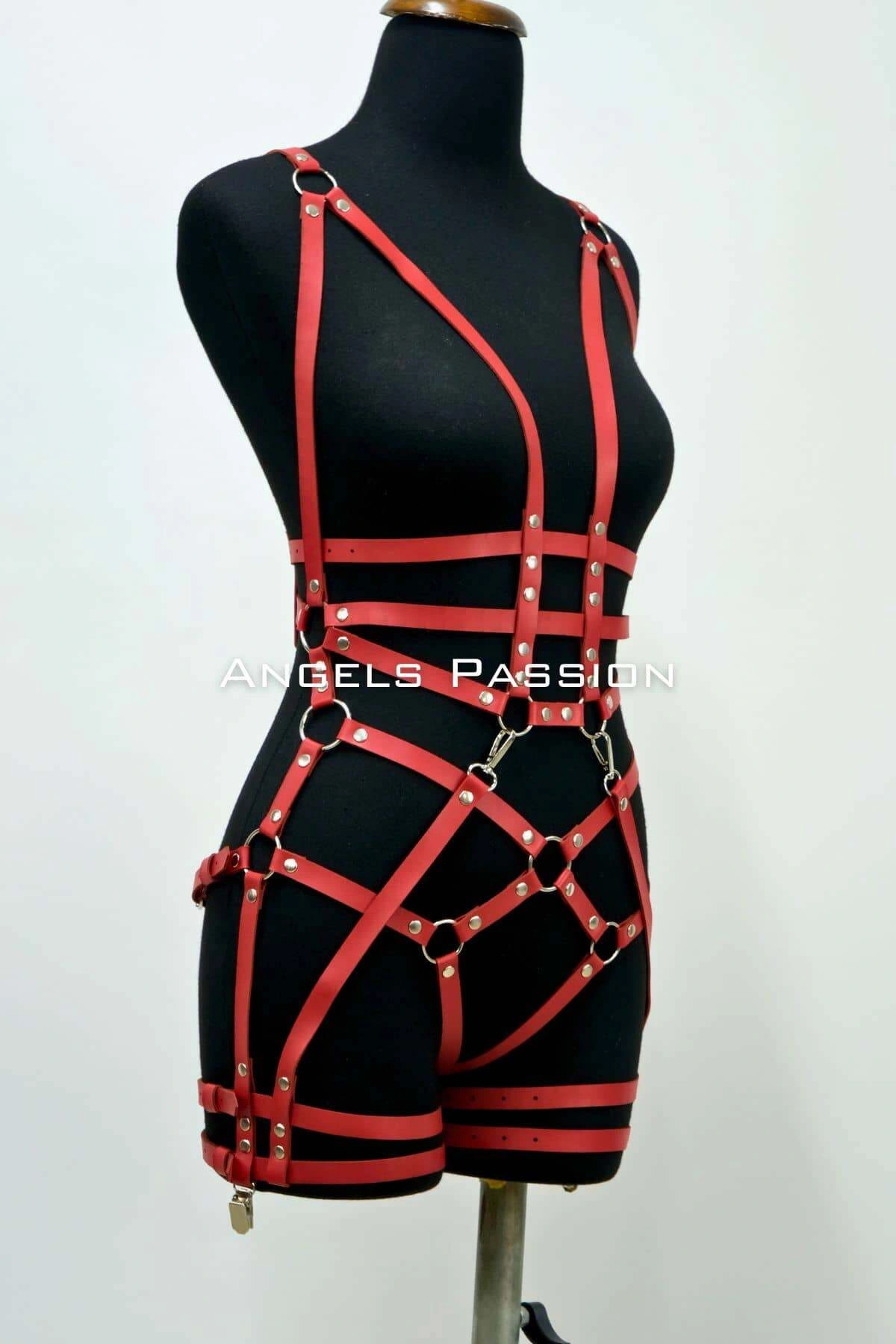Deri Body Harness, Deri Dansçı Kostüm, Pole Dans Kostüm - Apft502