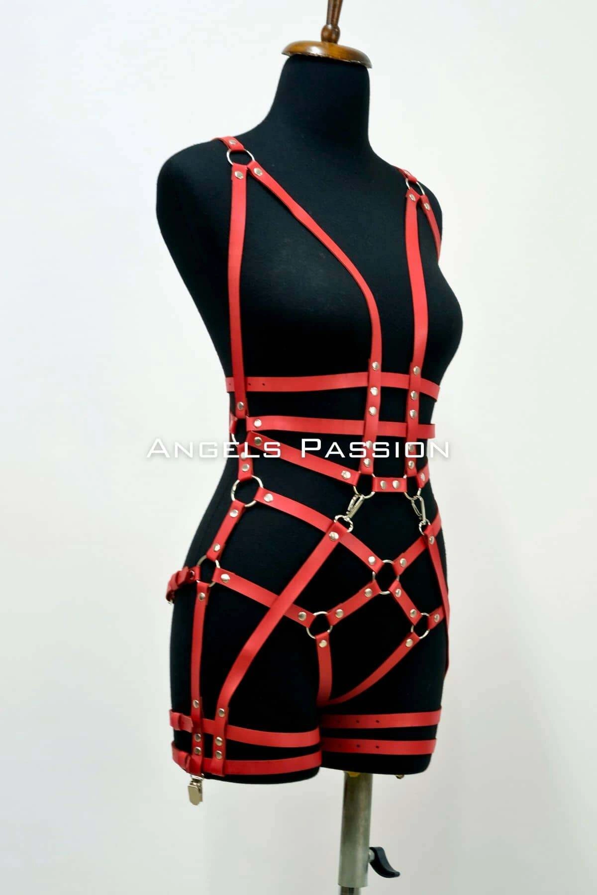 Deri Body Harness, Deri Dansçı Kostüm, Pole Dans Kostüm - Apft502