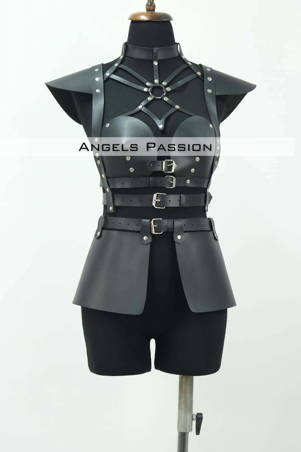 Deri Elbise Harness, Deri Etek Ve Göğüs Elbise - Brf1371