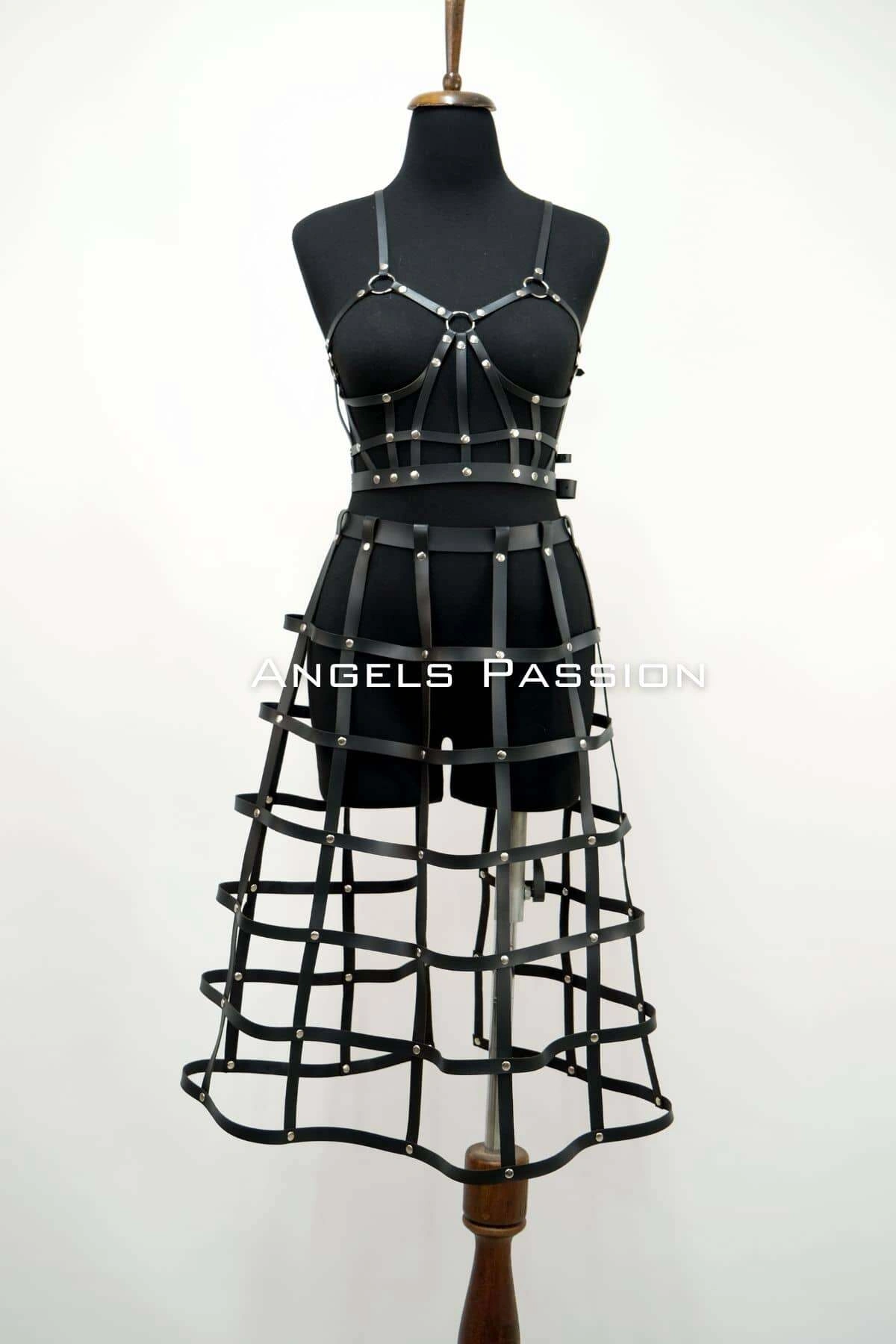 Deri Etek Ve Deri Göğüs Harness Takım, Cosplaywear - Brf1013